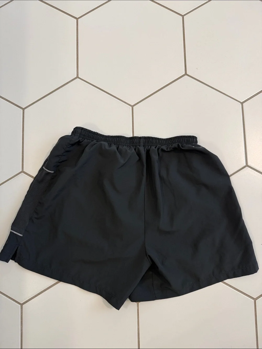 Nike Women's Dark Gray Athletic Shorts with Reflective Swoosh